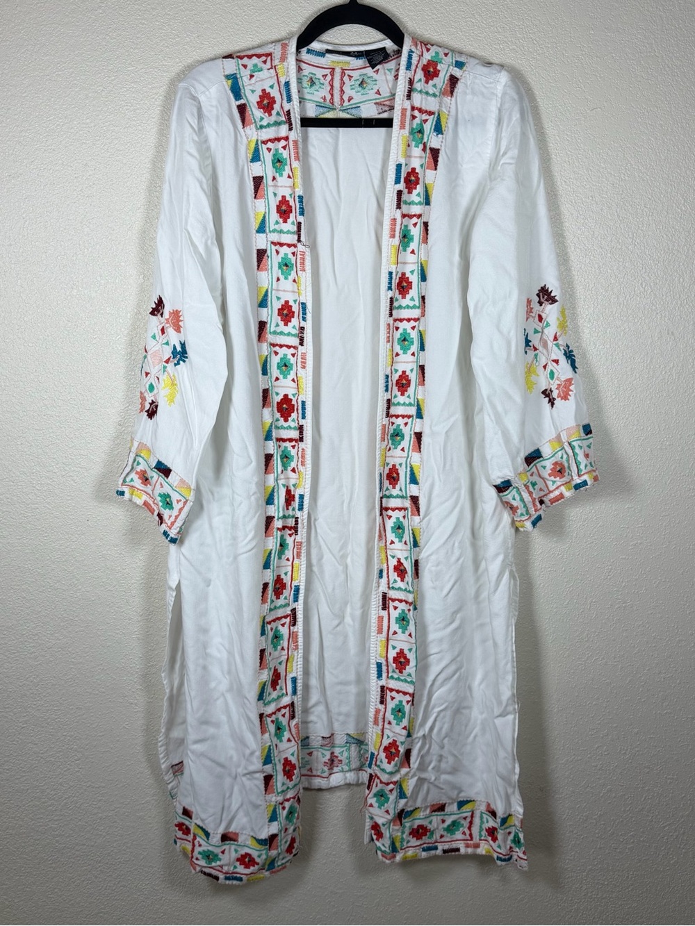 Wrangler Retro XXL Southwestern Embroidered Longline Duster Cardigan Lightweight